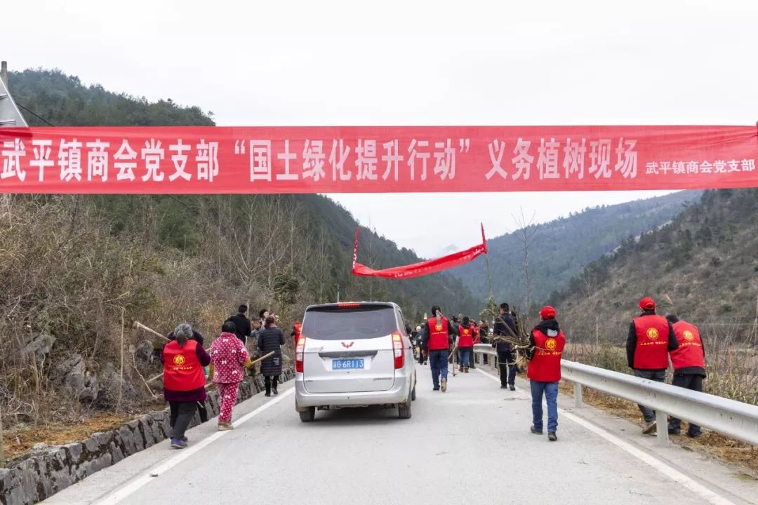 2019年2月11日, 丰都县武平镇春节收心会, 在植树现场举行.