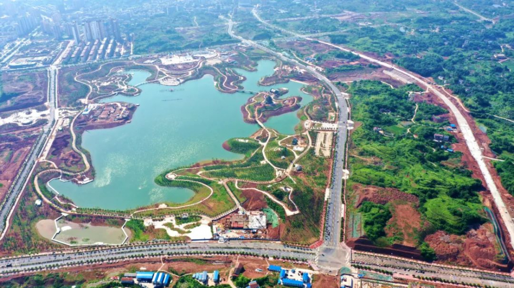 快了三合湖湿地公园预计将于6月份正式开园