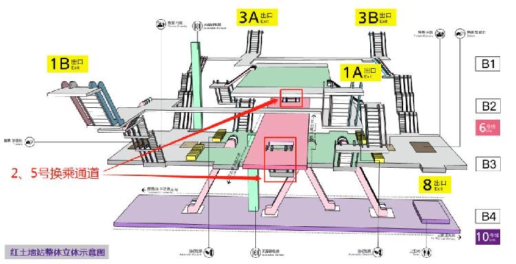 明日起,可从6号线红土地站站台乘梯直达10号线站厅啦