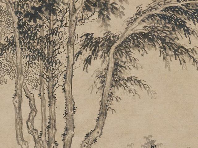 元盛懋秋江待渡图