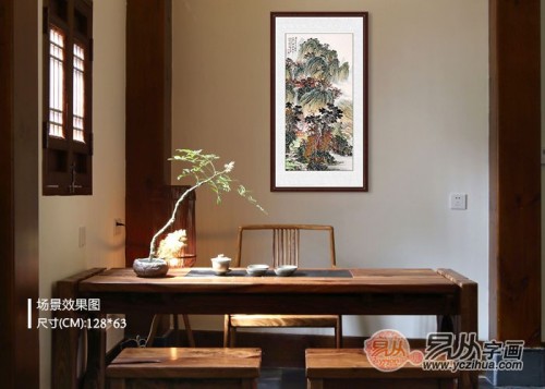简约家装书房挂画推荐手绘禅意山水装饰贼雅致