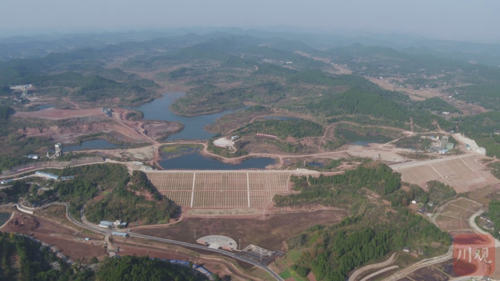 蓬船灌区工程白鹤林水库建设实景图.