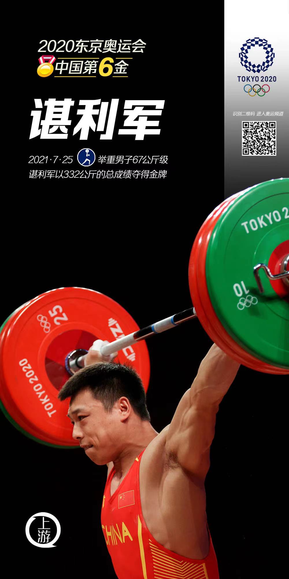 海报| 2020东京奥运会中国第6金——谌利军