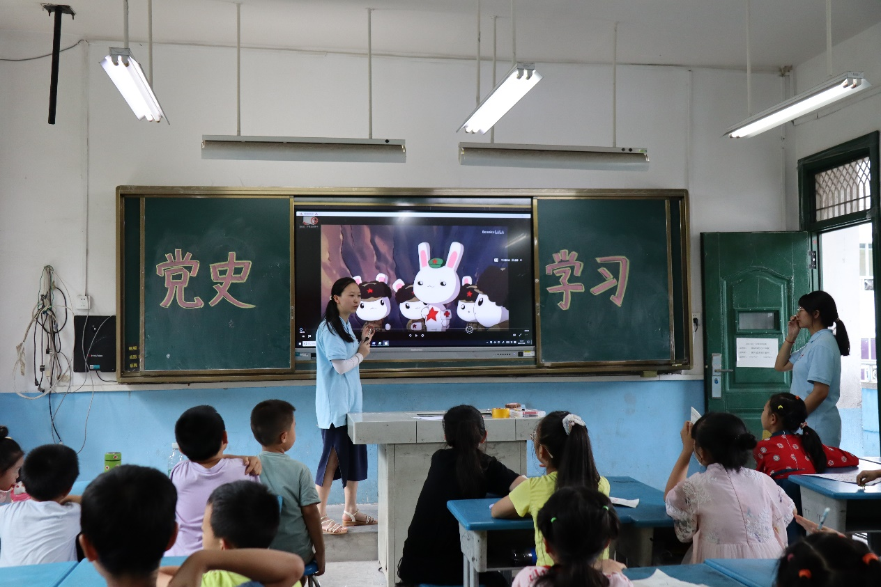 (图为为学习党史教育而引入的动画形式解说课)