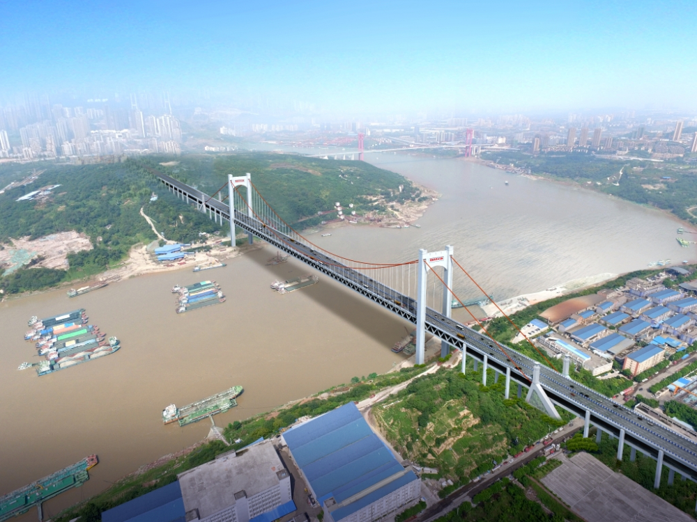 黄桷沱长江大桥将建成世界最大跨径公轨两用悬索桥