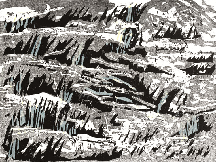 伯纳黛特·吉诺德-巴哲《悬崖2》50 x 40cm纸本版画2005.jpg