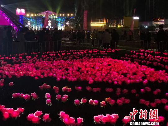 以粉红为主调的广东跨年嘉年华现场 索有为 摄