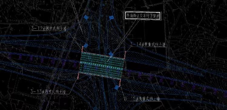 (牛角崗立交平面圖) 二橫線西段土主隧道加緊施工 快速路二橫線西接渝