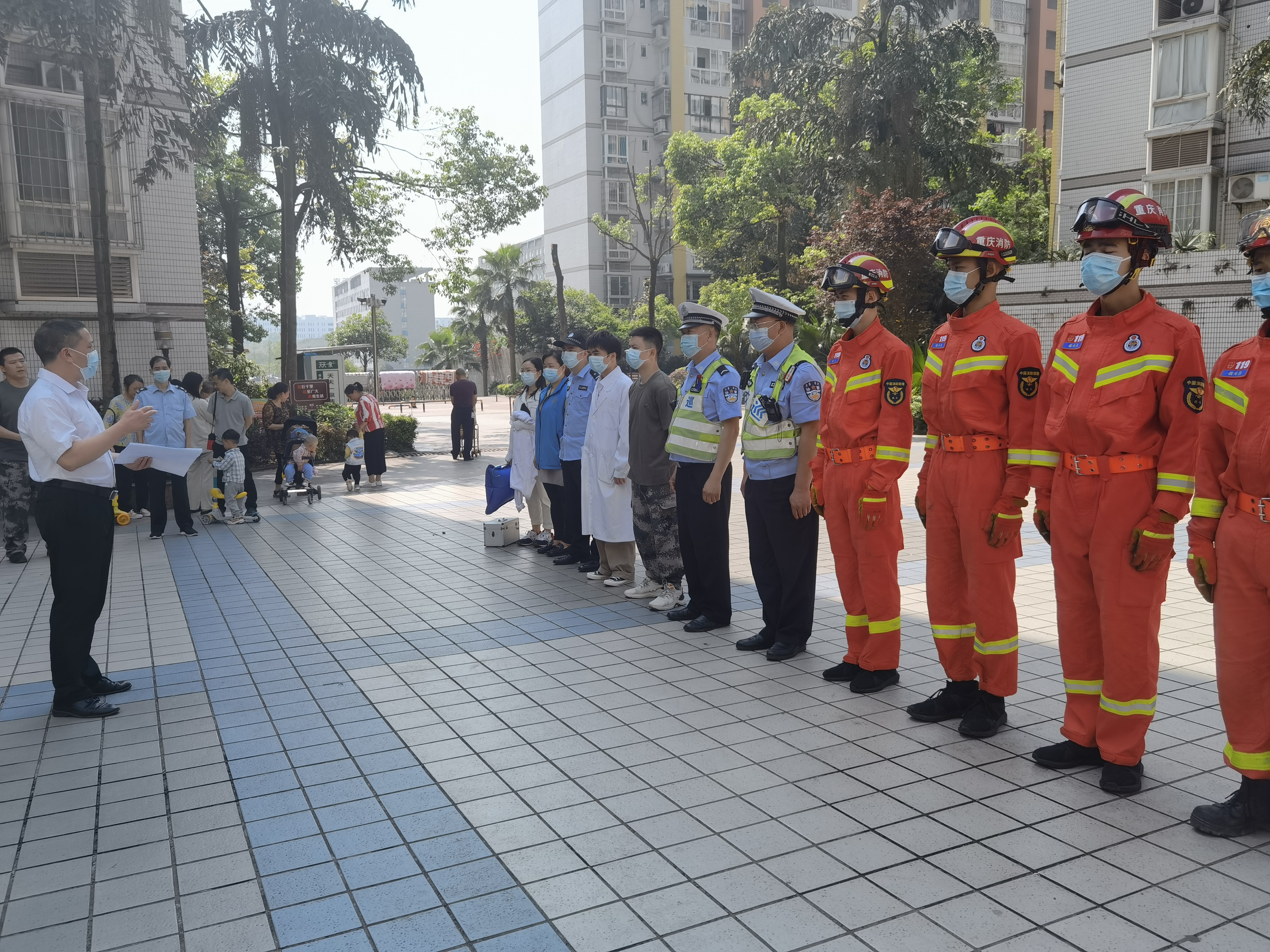 渝北区双凤桥街道交通事故应急演练